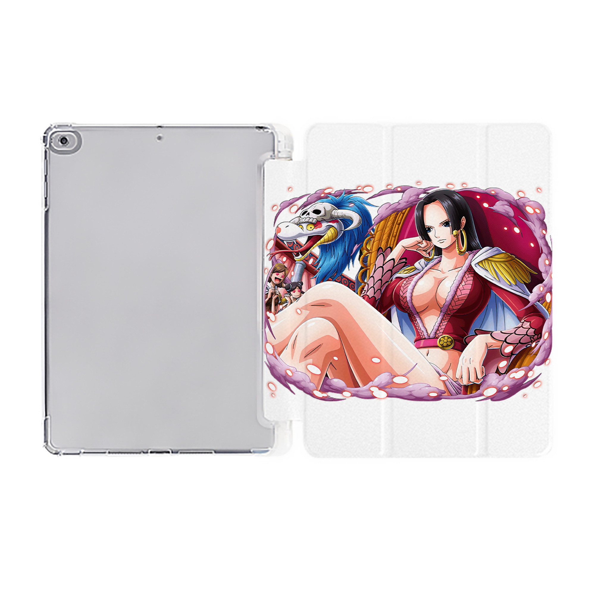 （画像用） ワンピース ボア・ハンコック ONE PIECE Boa·Hancock IPad ケース ペン収納付き 三つ折りスタンド PUレザー×シリコン 対応機種9.5/10.5/10.9インチ